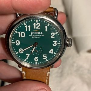Shinola - The Runwell 47MM (Green Face, Tan Band)